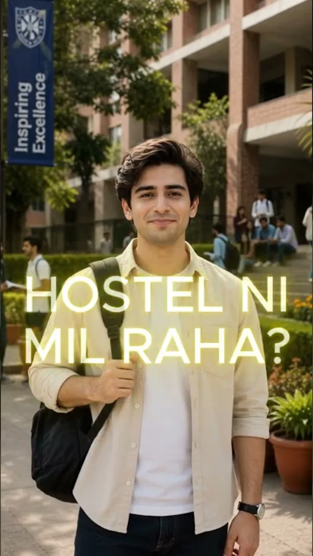Student outside a campus asking where to find a hostel